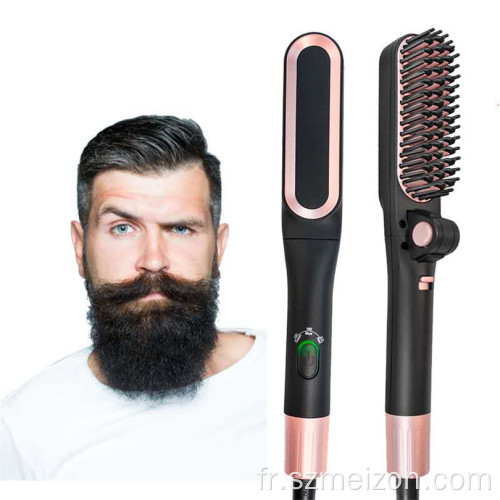 Peigne brosse à lisser la barbe électrique en céramique